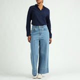 LADIES DENIM WIDE LEG JEAN