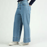 LADIES DENIM WIDE LEG JEAN