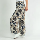 LADIES CIARRA NAVY/WHITE WIDE LEG PANTS