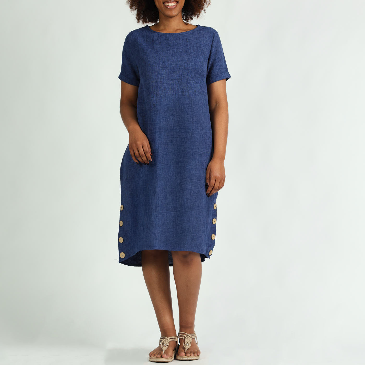 Cobalt Button Dress