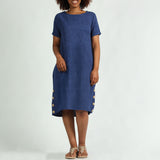 Cobalt Button Dress