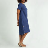 Cobalt Button Dress