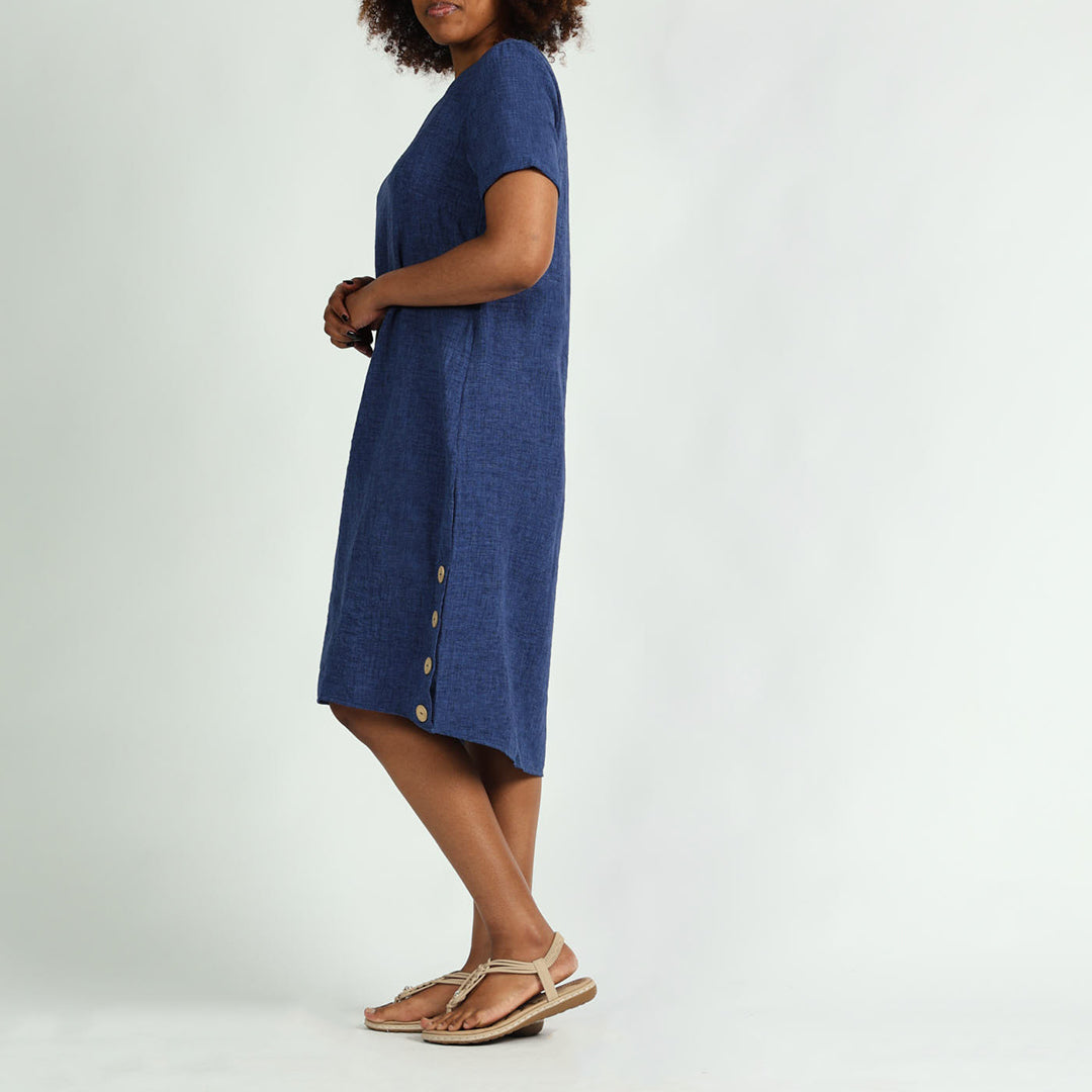 Cobalt Button Dress