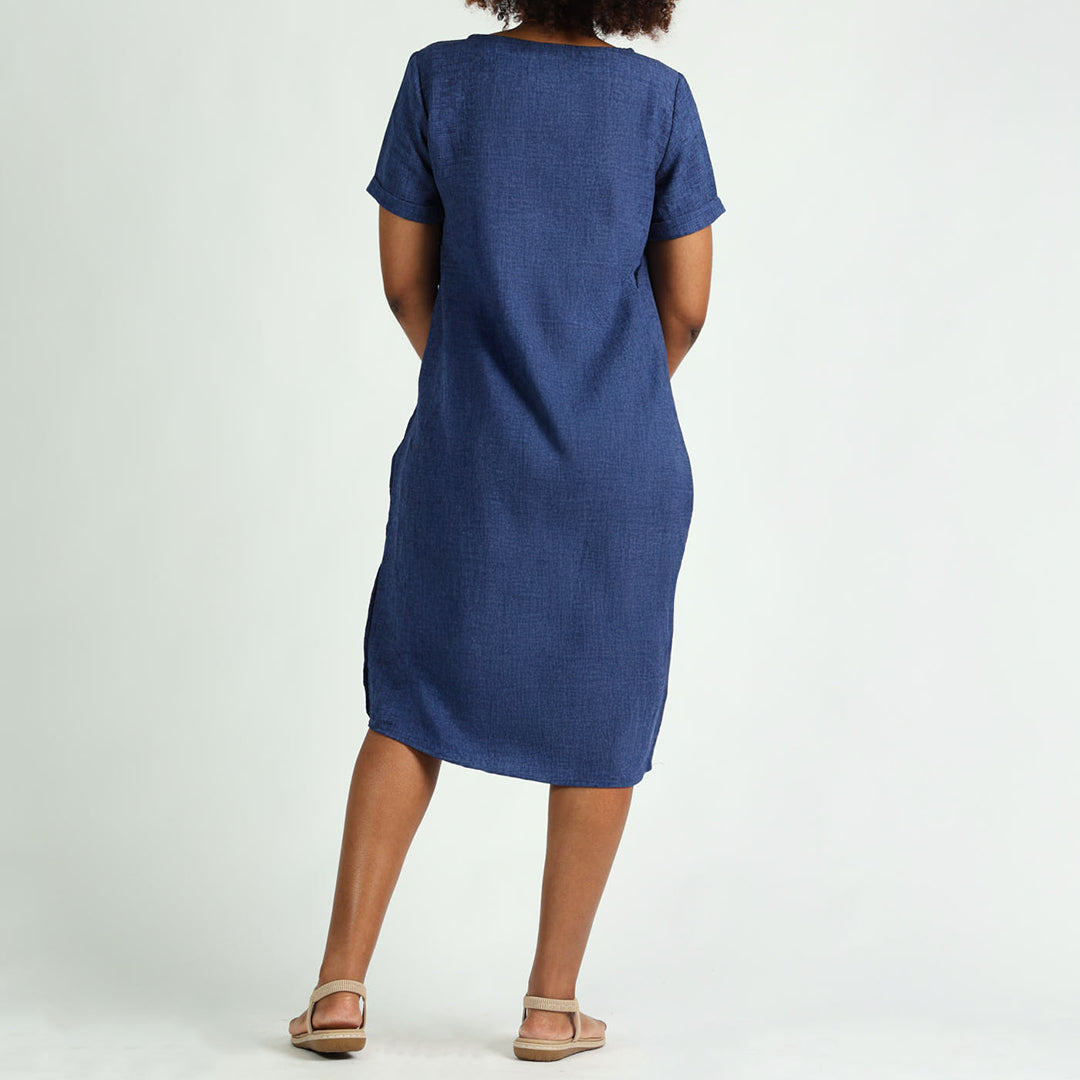 Cobalt Button Dress