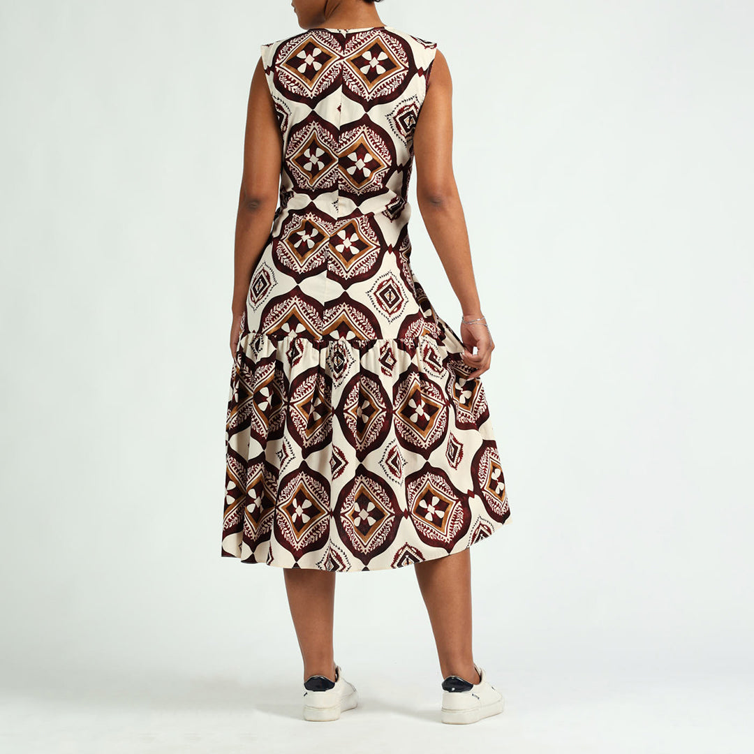 LADIES CIARRA WHITE/RED DRESS