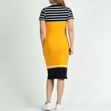 LADIES CIARRA NAVY/WHT STRIPE DRESS