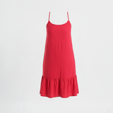 LADIES BERRY STRAPPY TIERED DRESS