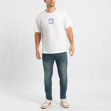 MENS WHITE FRONT AND BACK PRINTED T-SHIRT