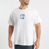 MENS WHITE FRONT AND BACK PRINTED T-SHIRT