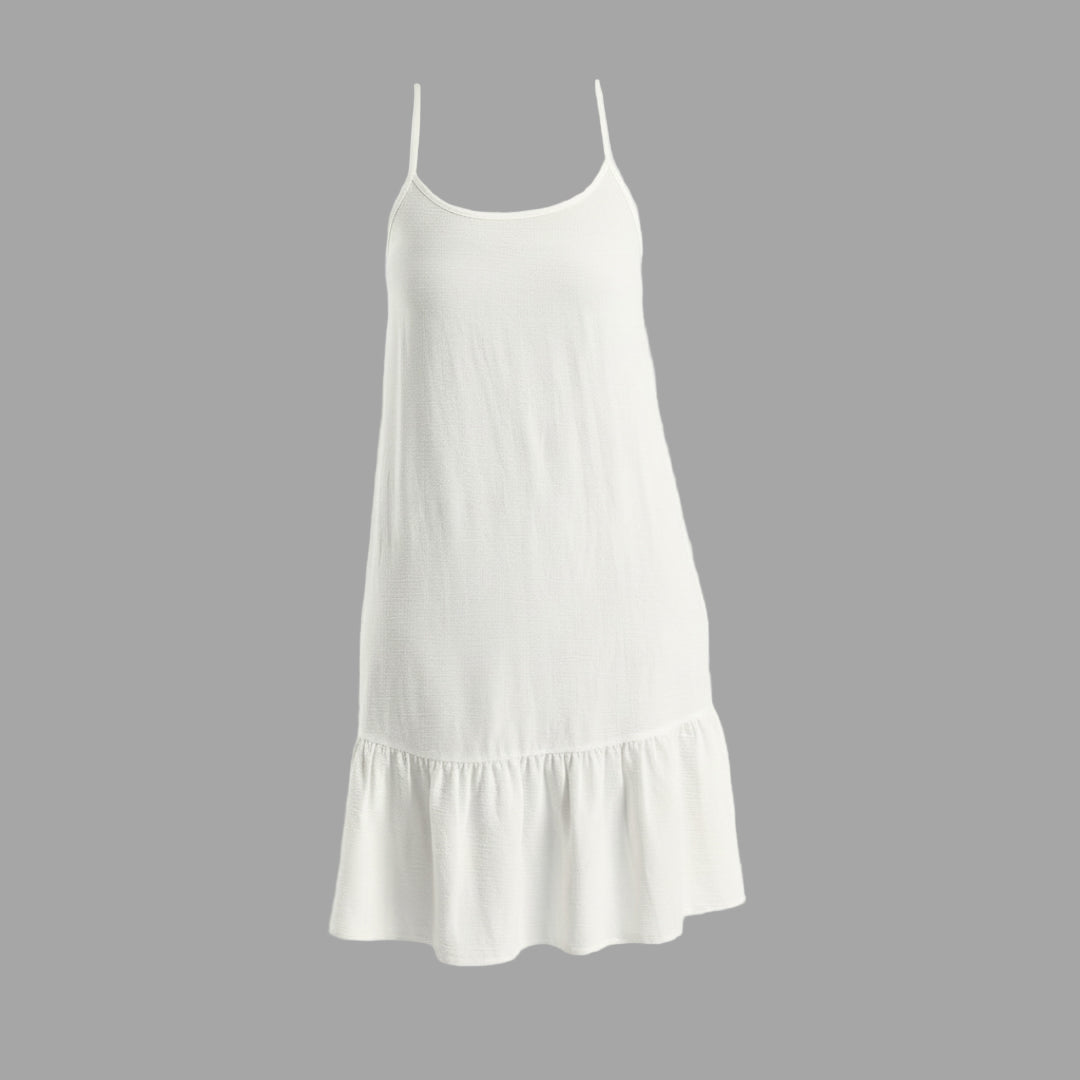 LADIES WHITE STRAPPY TIERED DRESS General Fashion Fusion