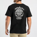 MENS BLACK S/S T-SHIRT WITH FRONT AND BACK PRINT