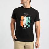MENS BLACK PRINTED T-SHIRT