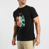 MENS BLACK PRINTED T-SHIRT