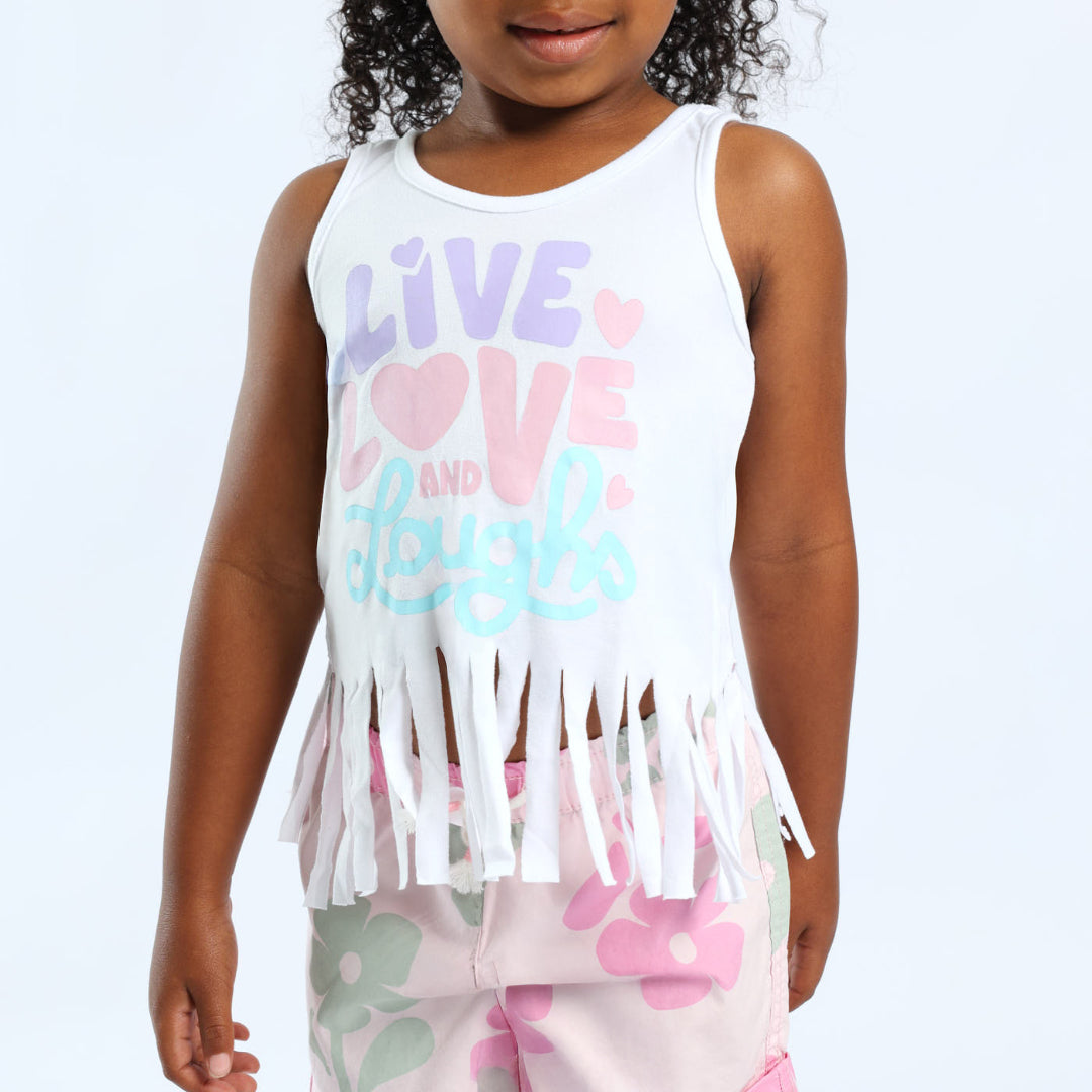 WHITE PRINTED SHORT SLEEVE TOP