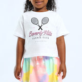 GIRLS WHITE PRINTED SHORT SLEEVE TOP