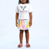 GIRLS PINK DYE TIE SKORT