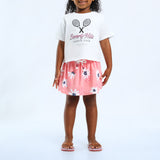 GIRLS PINK PRINTED SKORT