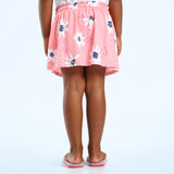 GIRLS PINK PRINTED SKORT