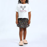GIRLS GREY PRINTED SKORT