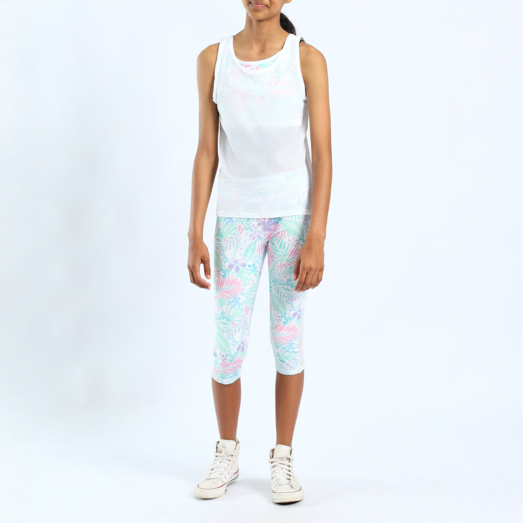 GIRLS WHITE GYM VEST