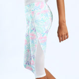 GIRLS WHITE PRINTED GYM PANT