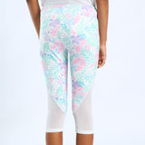 GIRLS WHITE PRINTED GYM PANT