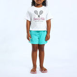 GIRLS GREEN SHORT (WITH ELASTIC WAISTBAND)