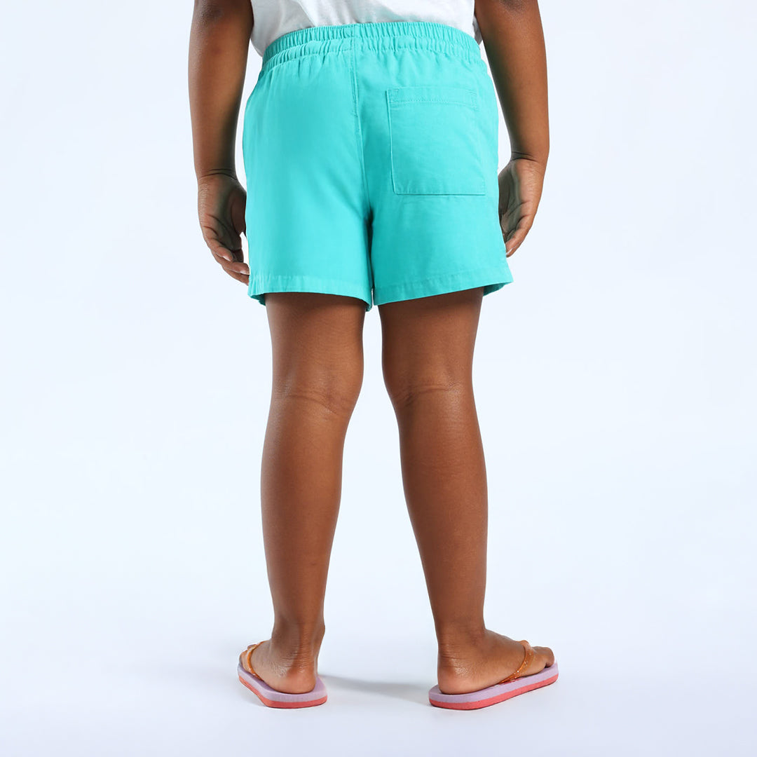 GIRLS GREEN SHORT (WITH ELASTIC WAISTBAND)