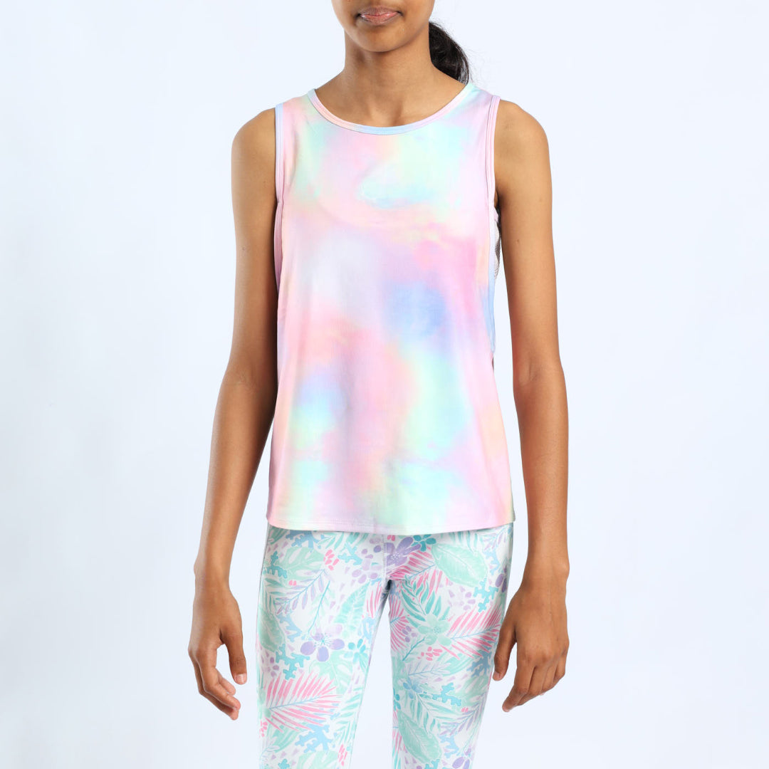 GIRLS WHITE/PINK GYM VEST