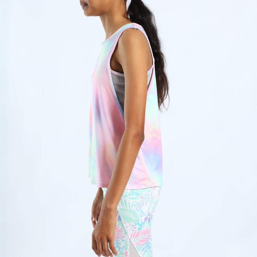 GIRLS WHITE/PINK GYM VEST