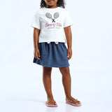GIRLS NAVY SKORT (WITH ELASTIC WAISTBAND)