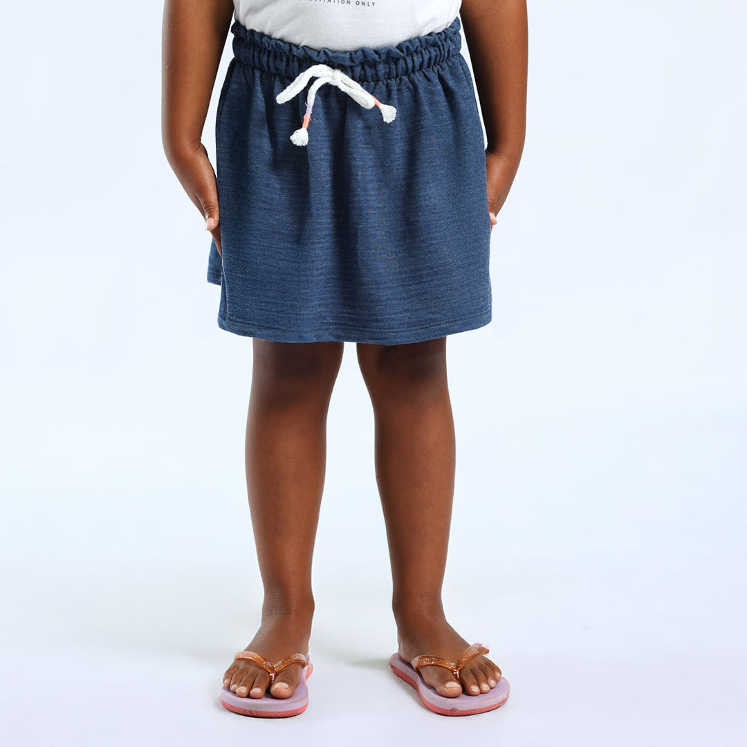 GIRLS NAVY SKORT (WITH ELASTIC WAISTBAND)