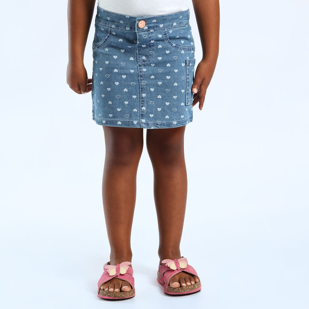 PRE GIRLS ME BLUE PRINTED SKIRT