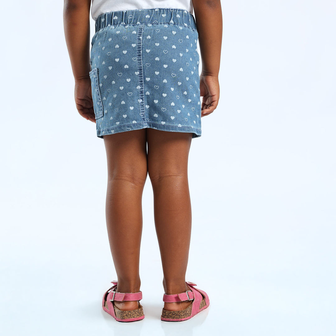 PRE GIRLS ME BLUE PRINTED SKIRT