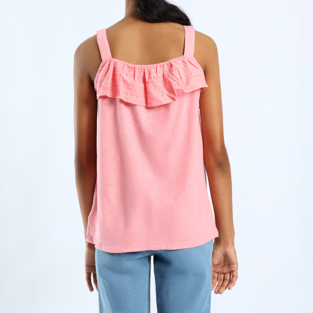 GIRLS CORAL SLEEVELESS TOP