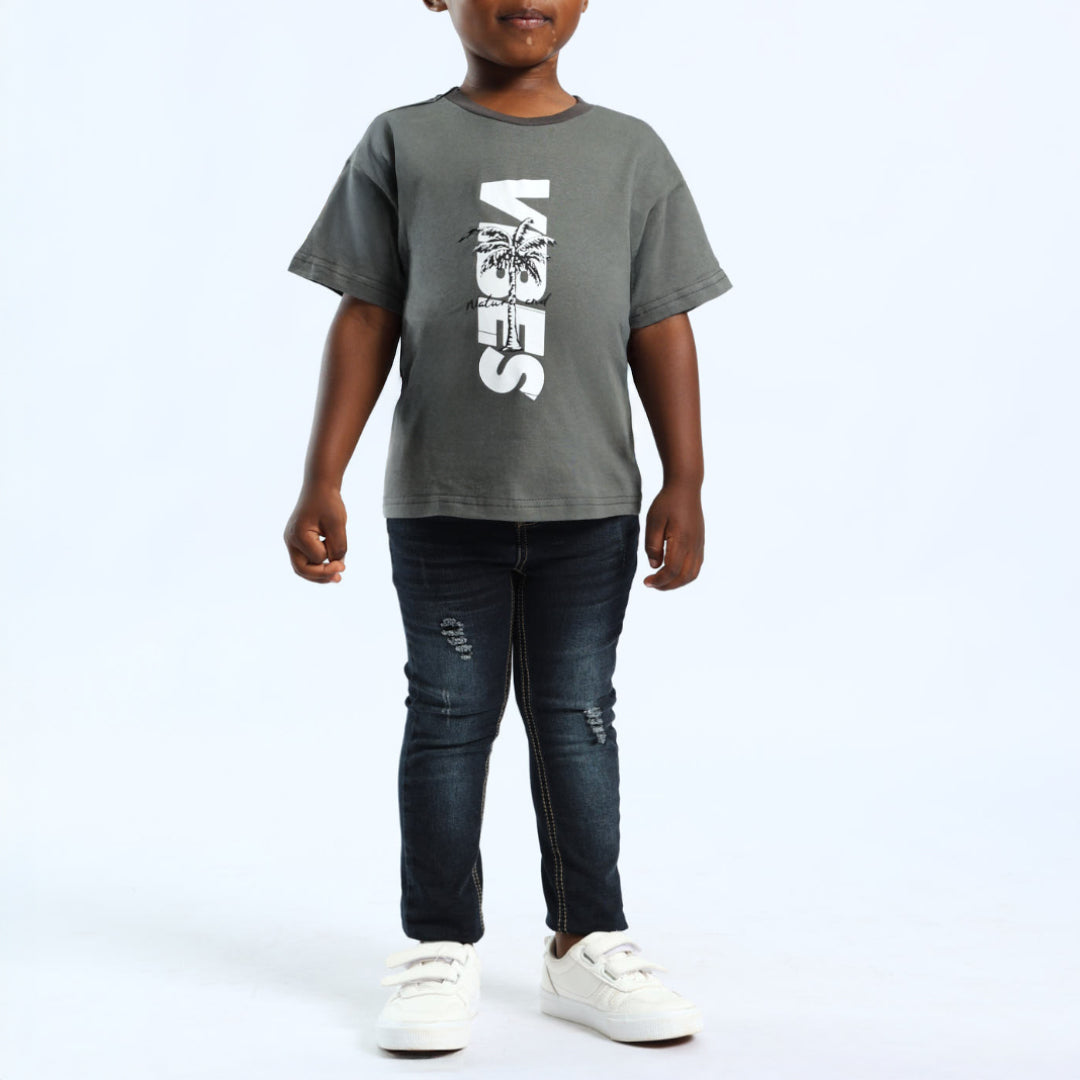 CHARCOAL SHORT SLEEVE  T-SHIRT