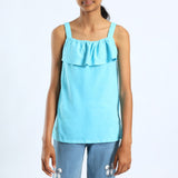 GIRLS BLUE SLEEVELESS TOP