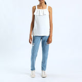 GIRLS WHITE SLEEVELESS TOP
