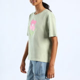 SAGE PRINTED SHORT SLEEVE TOP