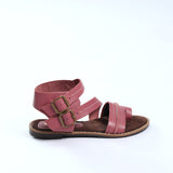 Leather Gladiator.Double Buckle.Randed Outsole.