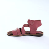 Leather Gladiator.Double Buckle.Randed Outsole.
