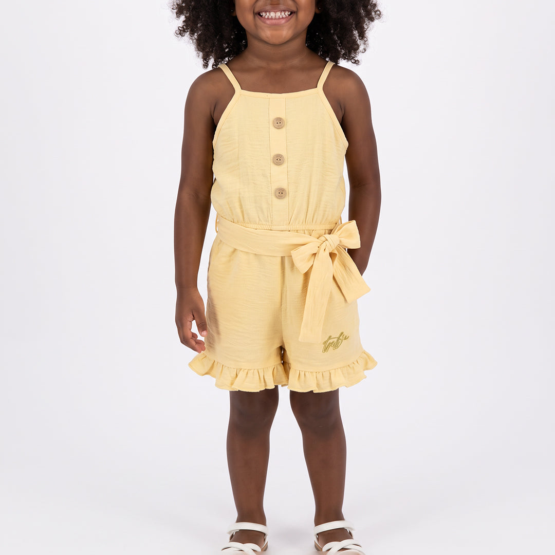 PG YELLOW JUMPSUIT WITH BUTTON &amp; TIE UP