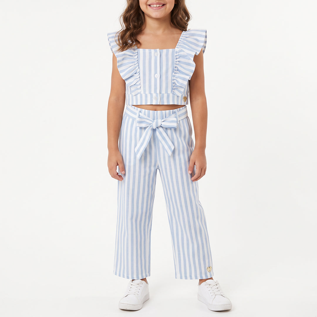 GIRLS BLUE/WHITE PANT