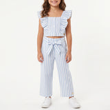 GIRLS BLUE/WHITE PANT