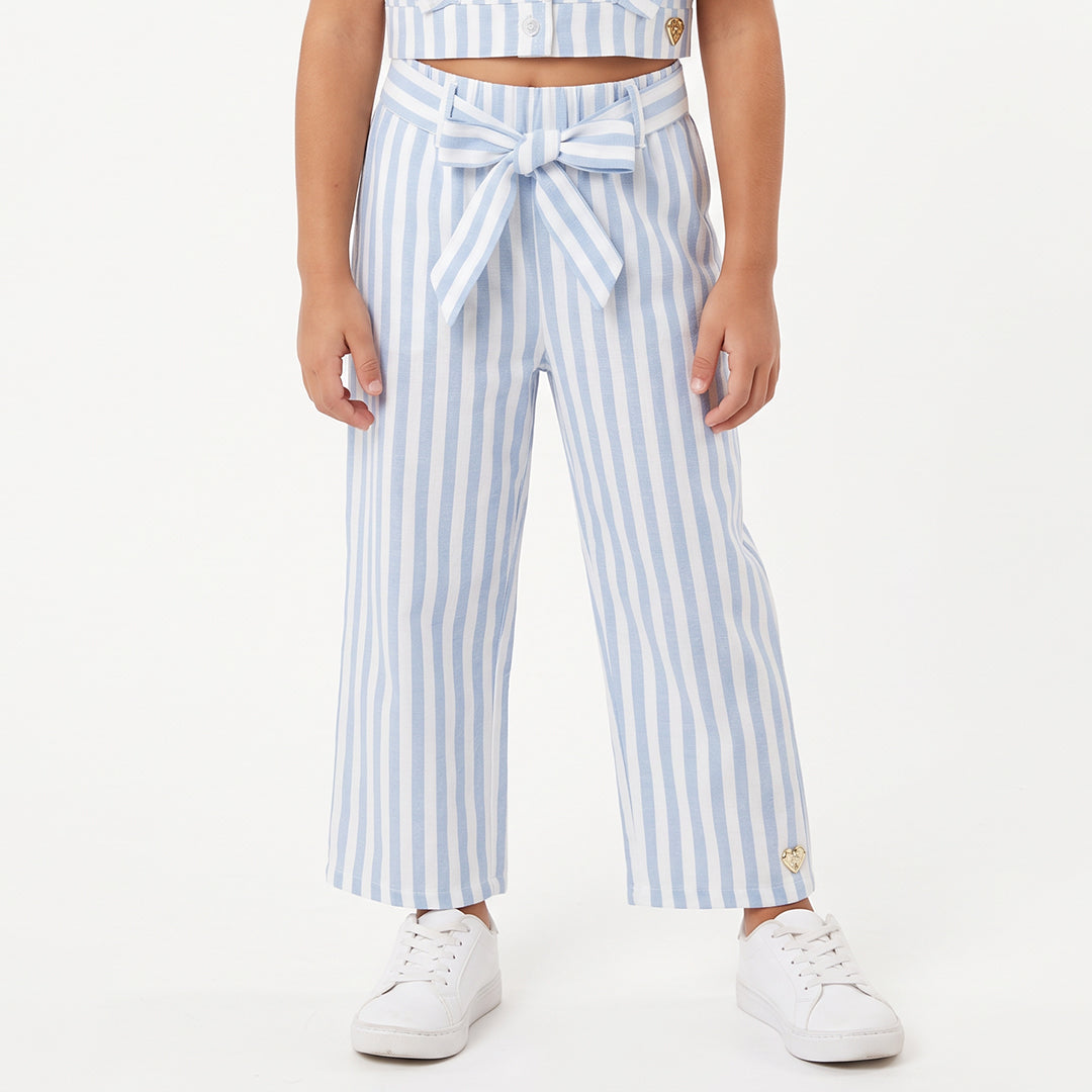 GIRLS BLUE/WHITE PANT