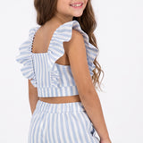 GIRLS BLUE/WHITE PANT