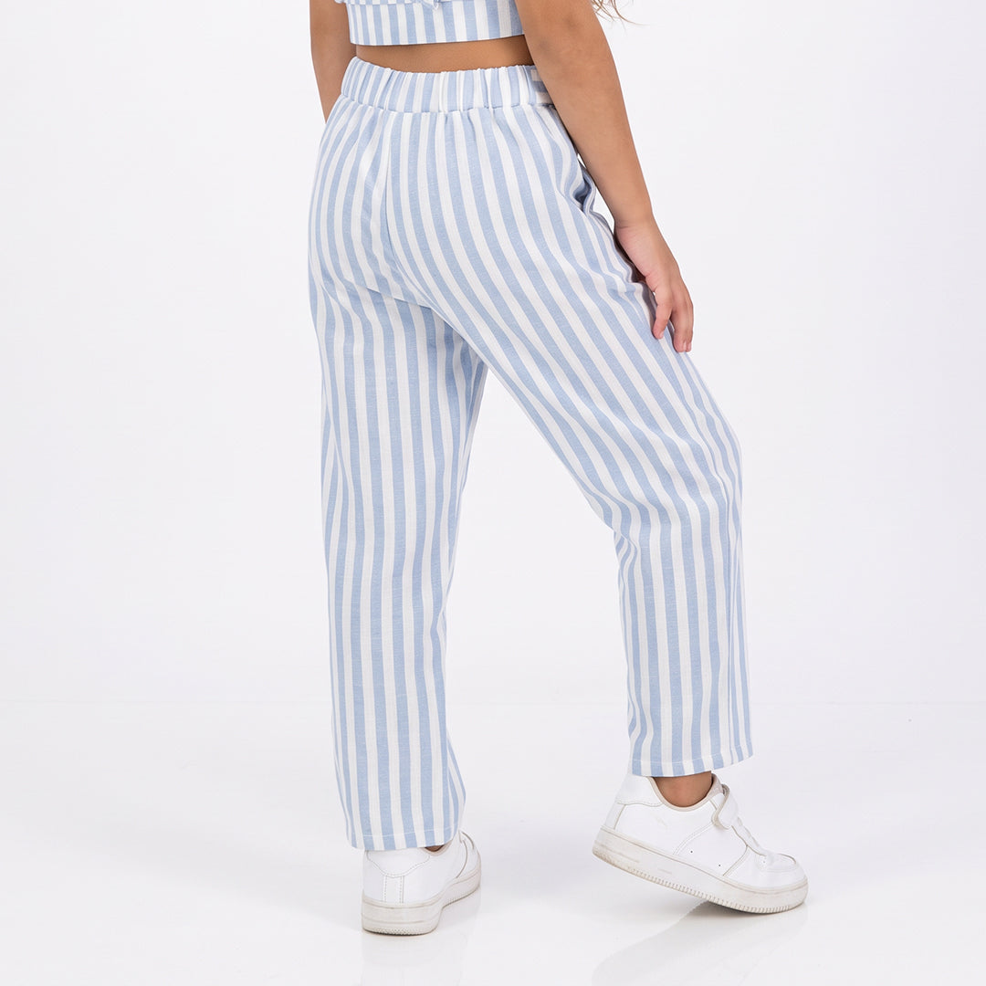 GIRLS BLUE/WHITE PANT