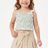 PRE GIRLS GREEN STRAPPY TOP
