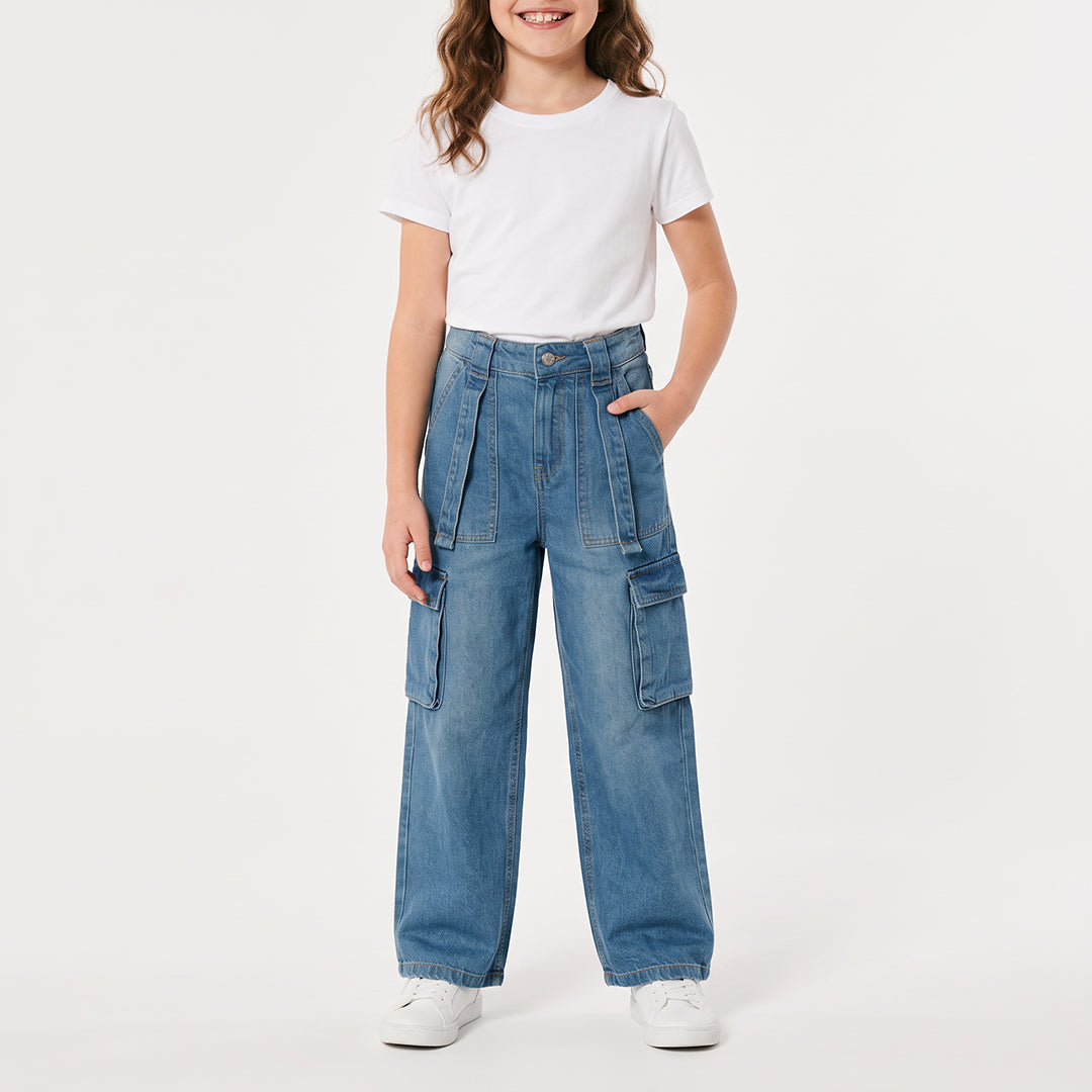 WIDE LEG NAVY  CARGO JEAN