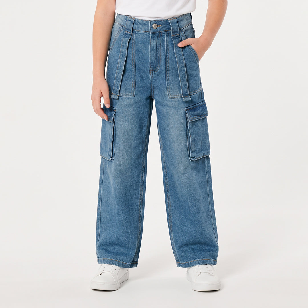 WIDE LEG NAVY  CARGO JEAN